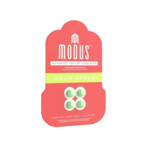 MODUS ADVANCED KRATOM ALKALOIDS PSEUDOINDOXYL TABS BOX OF 10 - 20MG 4CT SOUR APPLE