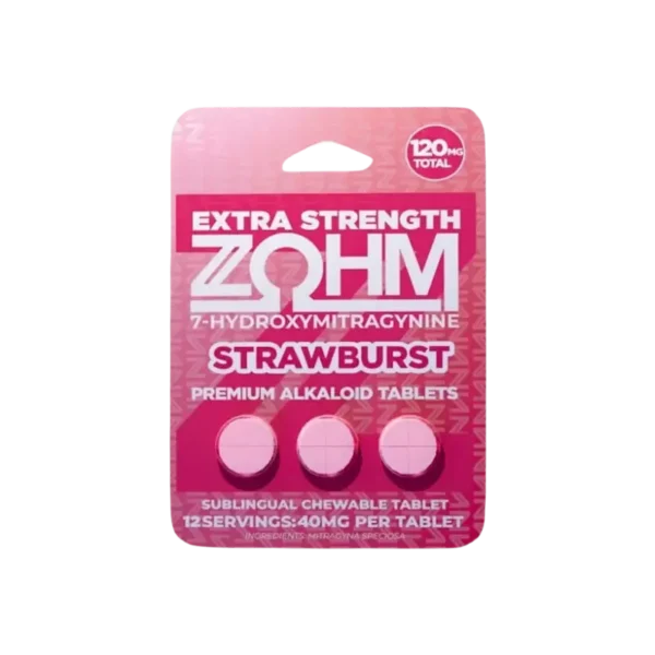 ZOHM 7-HYDROXYMITRAGYNINE TABLETS 40MG 3CT - STRAWBURST BOX OF 10