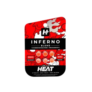 STRAIGHT HEAT INFERNO BLEND 7-HYDROXYMITRAGYNINE + PSEUDOINDOXYL TABLETS 25MG 6CT - UNFLAVORED BOX OF 10