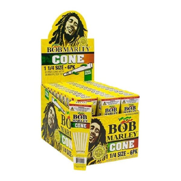 BOB MARLEY CONE BOX OF 33 - 1 1/4 SIZE 6PK