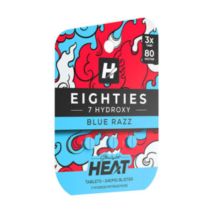 STRAIGHT HEAT EIGHTIES 7-HYDROXY TABLETS 80MG 3CT - BLUE RAZZ BOX OF 10