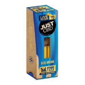 JUST CBD FULL SPECTRUM LIVE RESIN 1000MG 1G CARTRIDGE BOX OF 12 - BLUE DREAM HYBRID