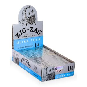 ZIG ZAG ROLLING PAPERS BOX - SLOW BURNING ULTRA THIN 1 1/4 SIZE BOX OF 24