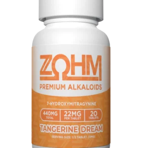 ZOHM PREMIUM ALKALOIDS 7-HYDROXYMITRAGYNINE TABLETS 22MG 20CT BOTTLE - TANGERINE DREAM