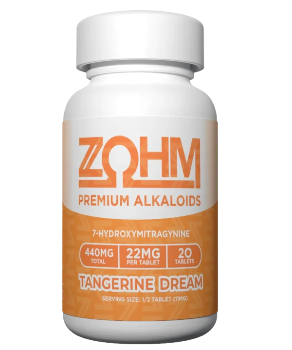 ZOHM PREMIUM ALKALOIDS 7-HYDROXYMITRAGYNINE TABLETS 22MG 20CT BOTTLE - TANGERINE DREAM