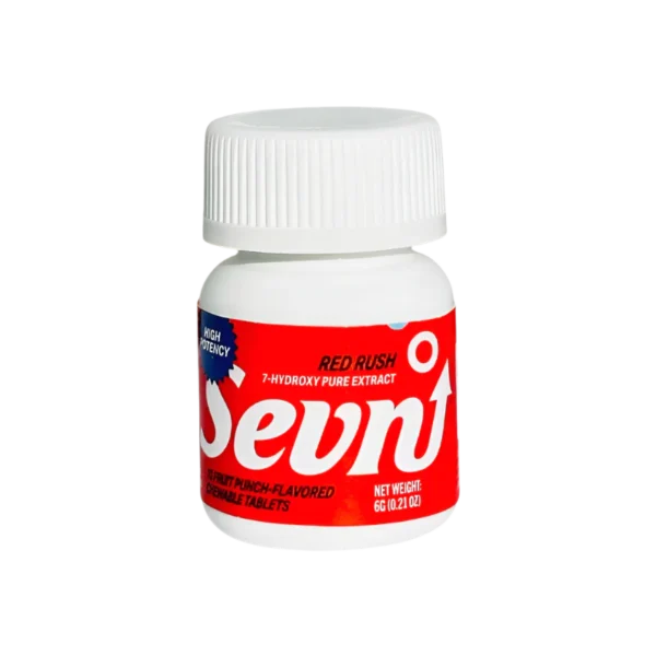 SEVN 7-HYDROXY PURE EXTRACT HIGH POTENCY TABLETS 35MG 10CT BOTTLE - RED  RUSH (FRUIT PUNCH)