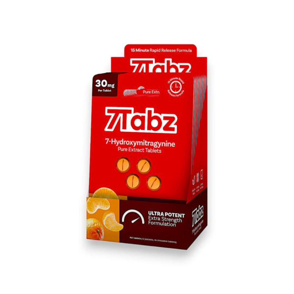 7TABZ 7-HYDROXYMITRAGYNINE KRATOM EXTRACT TABLETS 30MG 4CT - TANGERINE BOX OF 10