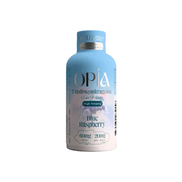 OPIA 7-HYDROXYMITRAGYNINE LIQUID SHOT 60MG 30ML - BLUE RASPBERRY BOX OF 12