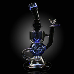 ALPHA GLASS BEAKER 9.5'' ALPHA SHOWERHEAD INCYCLER BALL RIG - DARK BLUE