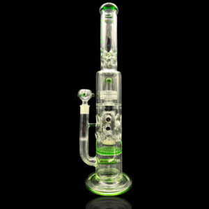 ALPHA GLASS BEAKER 20'' ALPHA HONEY COMB BEAKER WATER PIPE - GREEN