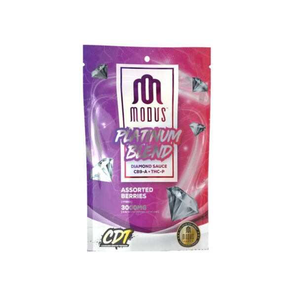 MODUS PLATINUM BLEND DIAMOND SAUCE CB9-A + THC-P 3000MG GUMMIES BOX OF 5 - ASSORTED BERRIES HYBRID