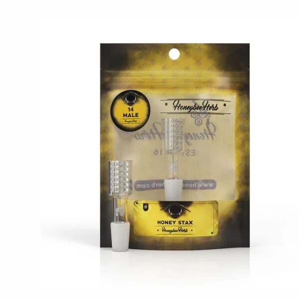 HONEYBEE HERB WHITE LINE QUARTZ BANGER - QB113-14MM