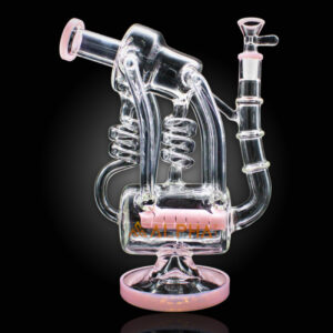 ALPHA GLASS BEAKER 10'' ALPHA ECOSCOPE PERC WATER PIPE - LIME PINK