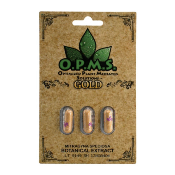 O.P.M.S. KRATOM CAPSULES PACKS OF 10 - GOLD 3CT