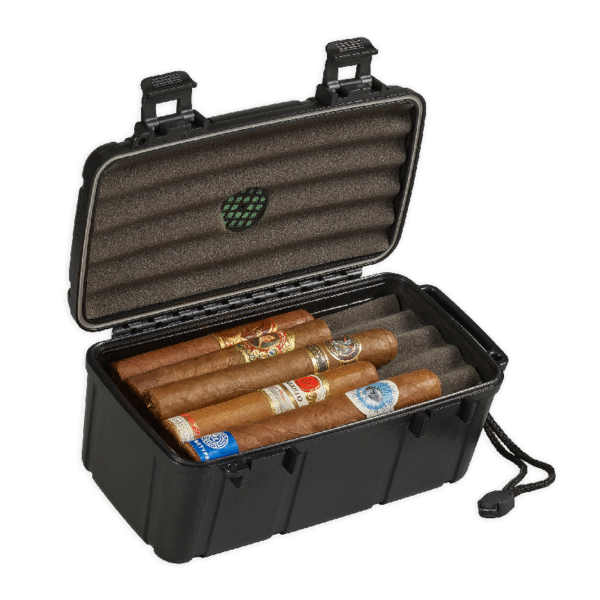 LOTUS HARD TRAVEL HUMIDOR HOLDS - 15 CIGARS
