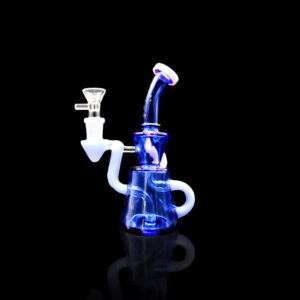 ALPHA GLASS BEAKER 7'' ALPHA RECYCLER WATER PIPE - BLUE