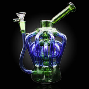 ALPHA GLASS BEAKER 9'' ALPHA BALLO SPHERE RECYCLER WATER PIPE - GREEN