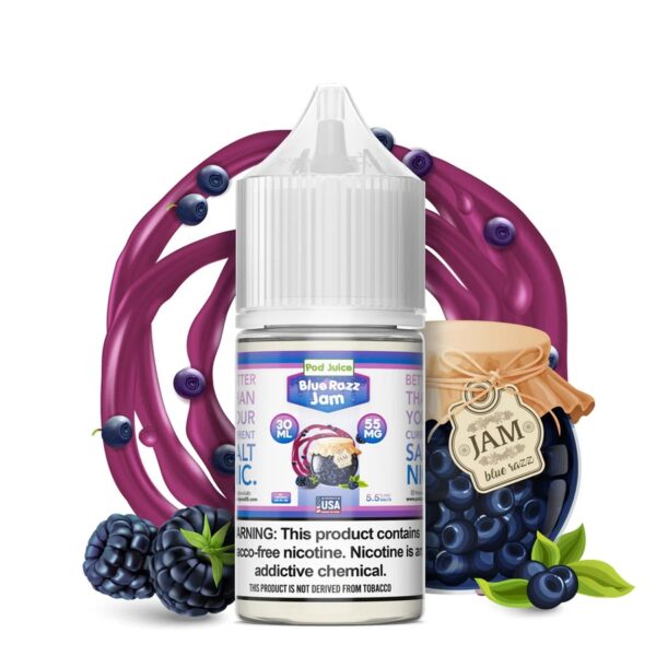 POD JUICE DESSERTS SALT NIC 30ML 55MG - BLUE RAZZ JAM