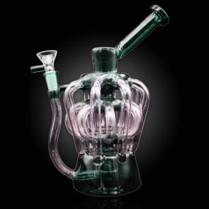 ALPHA GLASS BEAKER 9'' ALPHA BALLO SPHERE RECYCLER WATER PIPE - PARROT GREEN