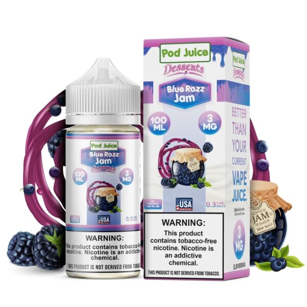 POD JUICE DESSERTS 100ML 0MG - BLUE RAZZ JAM