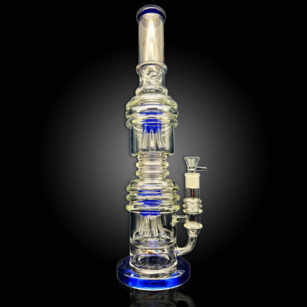 ALPHA GLASS BEAKER 20.50'' ALPHA DOUBLE OCTO 8 ARM WATER PIPE - BLUE