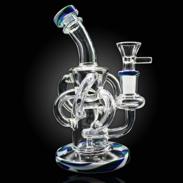 ALPHA GLASS BEAKER 6'' ALPHA MINI SPIRAL DAB RIG WATER PIPE - PARROT GREEN