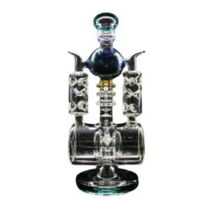 ALPHA GLASS BEAKER 12'' ALPHA ALIEN EGG W/ MEGA RECYCLER RIG WATER PIPE - PERSIAN GREEN