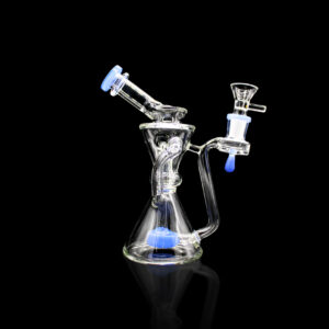 ALPHA GLASS BEAKER 7'' ALPHA SHOWER HEAD RECYCLER WATER PIPE - SLIME BLUE