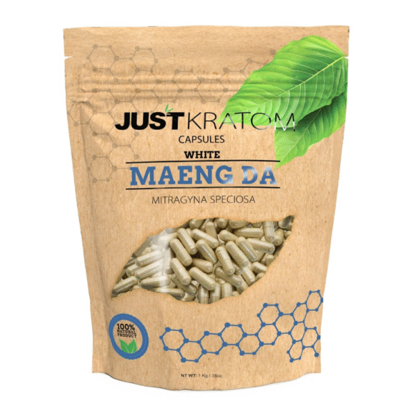 JUST KRATOM CAPSULES 1000CT - MAENG DA WHITE VEIN