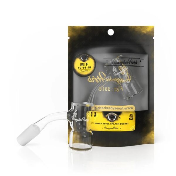 HONEYBEE HERB BLACK LINE QUARTZ BANGER - HONEY BEVEL SPLASH BUCKET QB58-14M