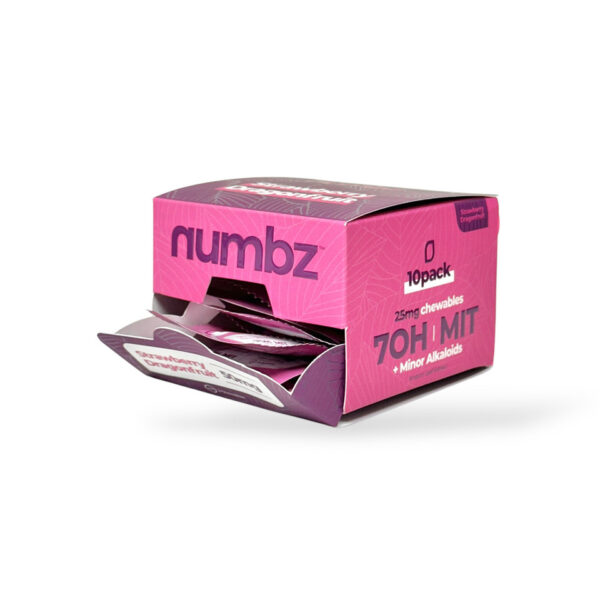 NUMBZ 7-OH + MIT CHEWABLE TABLETS 25MG 2CT - STRAWBERRY DRAGONFRUIT BOX OF 10