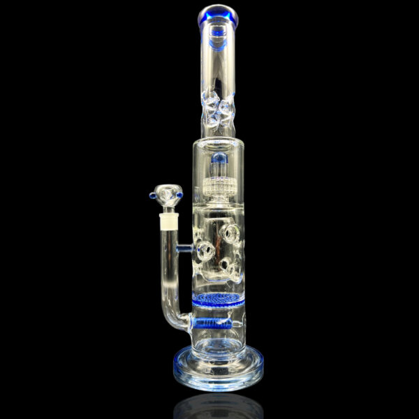 ALPHA GLASS BEAKER 20'' ALPHA HONEY COMB BEAKER WATER PIPE - BLUE