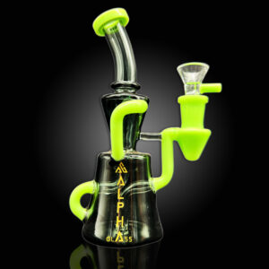 ALPHA GLASS BEAKER 7'' ALPHA SHOWER HEAD DUO RECYCLER WATER PIPE - CLEAR BLACK