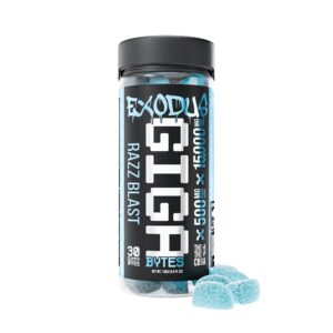 EXODUS GIGA BYTES THC-A THC-P CB9A 15000MG GUMMIES BOX OF 6 - RAZZ BLAST