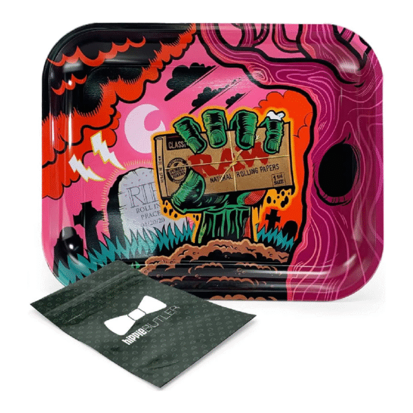 RAW ROLLING PAPERS ROLLING TRAY - LARGE ZOMBIE