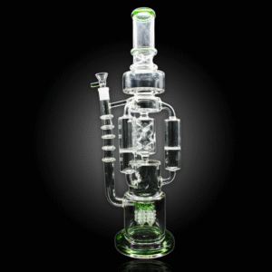 ALPHA GLASS BEAKER 20'' ALPHA TRIPLE HONEY COMB ARM DRILL PERC WATER PIPE - GREEN