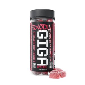 EXODUS GIGA BYTES THC-A THC-P CB9A 15000MG GUMMIES BOX OF 6 - STRAWBERRY SORBET
