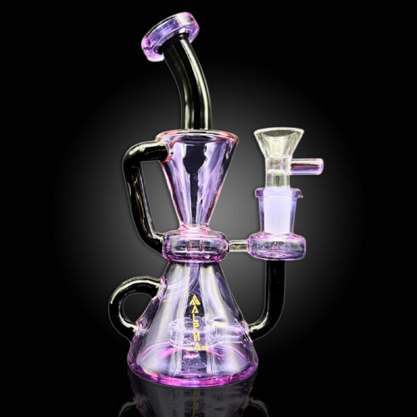 ALPHA GLASS BEAKER 7'' ALPHA SHOWER HEAD HOUR GLASS RECYCLER - PURPLE
