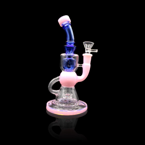 ALPHA GLASS BEAKER 8.5'' ALPHA SHOWER HEAD RECYCLER WATER PIPE - LIME PINK