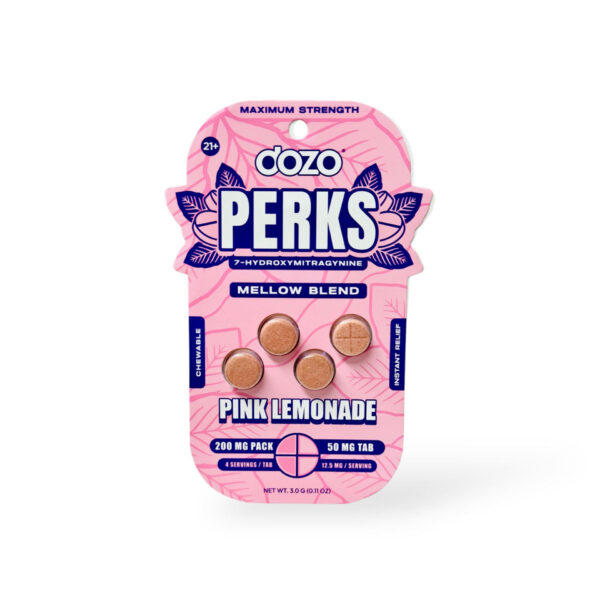 DOZO PERKS 7-HYDROXYMITRAGYNINE TABLETS MELLOW BLEND 50MG 4CT - PINK LEMONADE