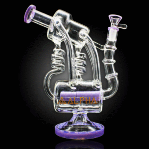 ALPHA GLASS BEAKER 10'' ALPHA ECOSCOPE PERC WATER PIPE - LIME PURPLE