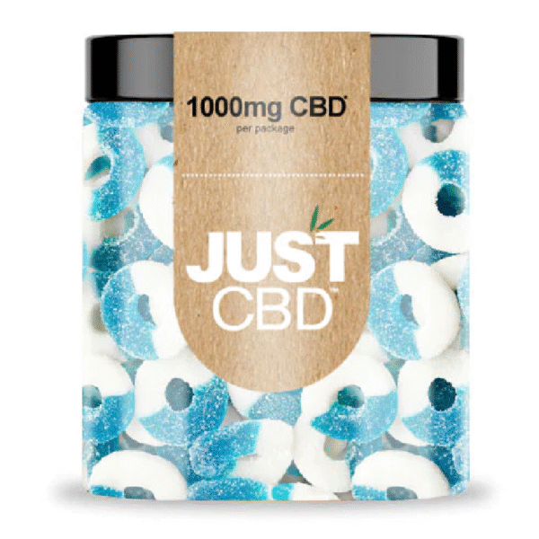 JUST CBD GUMMIES 1000MG - BLUE RASPBERRY RINGS