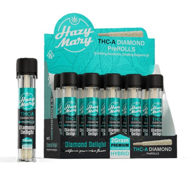 HAZY MARY THCA DIAMOND 2GM PRE-ROLLS BOX OF 10 - DIAMOND DELIGHT HYBRID