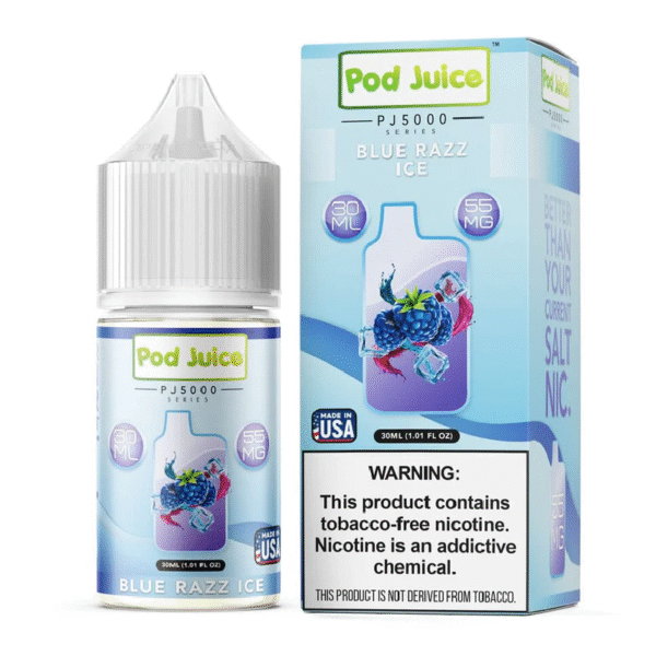 POD JUICE PJ5000 SALT NIC 30ML 35MG - BLUE RAZZ ICE