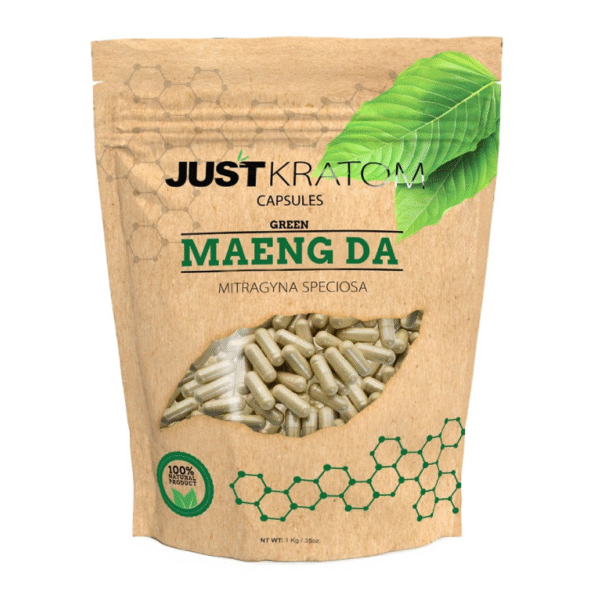 JUST KRATOM CAPSULES 1000CT - MAENG DA GREEN VEIN