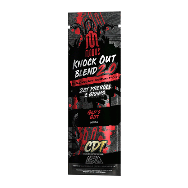 MODUS KNOCK OUT BLEND 2.0 PRE-ROLLS BOX OF 10 - GOD'S GIFT INDICA