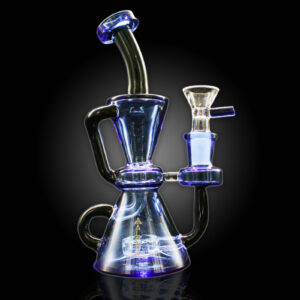 ALPHA GLASS BEAKER 7'' ALPHA SHOWER HEAD HOUR GLASS RECYCLER - DARK BLUE