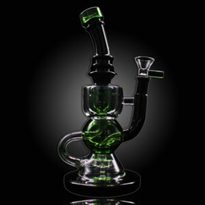 ALPHA GLASS BEAKER 9.5'' ALPHA SHOWERHEAD INCYCLER BALL RIG - GREEN