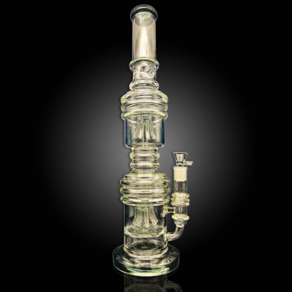 ALPHA GLASS BEAKER 20.50'' ALPHA DOUBLE OCTO 8 ARM WATER PIPE - CLEAR BLACK