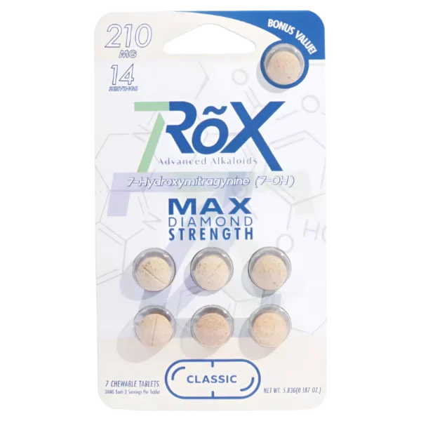 7ROX ADVANCED ALKALOIDS 7-HYDROXYMITRAGYNINE MAX DIAMOND STRENGTH TABLETS BOX OF 10 - 30MG 7CT CLASSIC